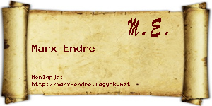 Marx Endre névjegykártya