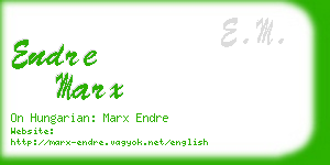 endre marx business card